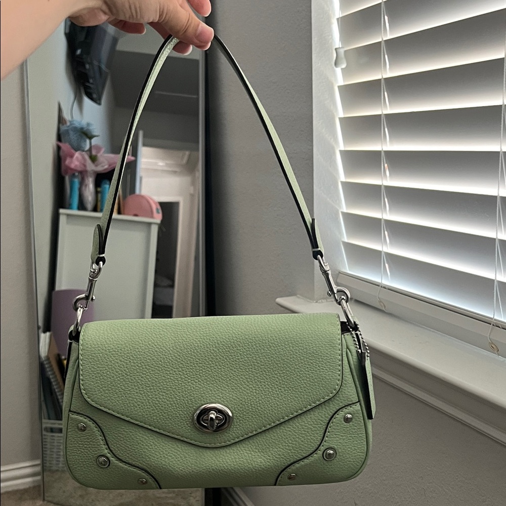 Coach Mint Green Leather Shoulder Bag